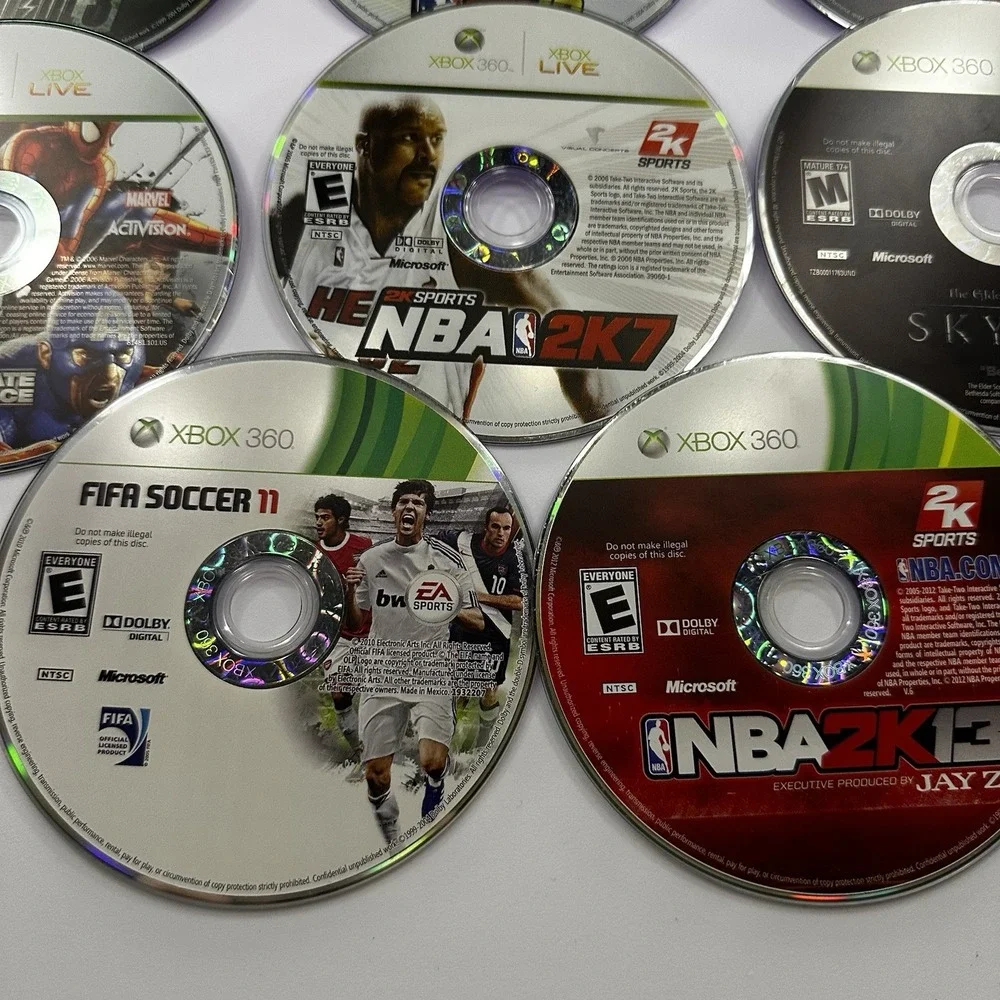 Xbox 360 Video Game Lot 9 Fifa NBA 2k MLB Fallout 3 Marvel Ultimate Alliance